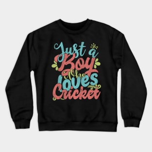 Just A Boy Who Loves Cricket Gift product Crewneck Sweatshirt